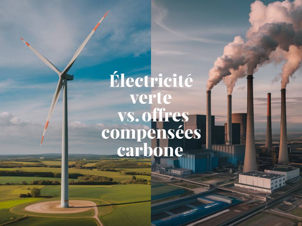 Différence entre électricité verte et offres compensées carbone